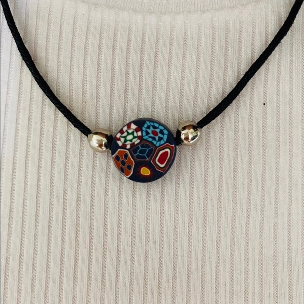 Colourful clay bead necklace - Picture 3 of 5